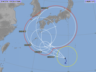 台風14号進路図（10月6日6時）