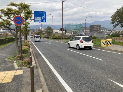 琵琶湖大橋西詰めは渋滞なし（4月24日11時頃）