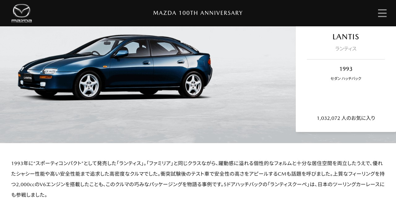 マツダ100周年サイト｜歴代のマツダ車-ランティス｜マツダ