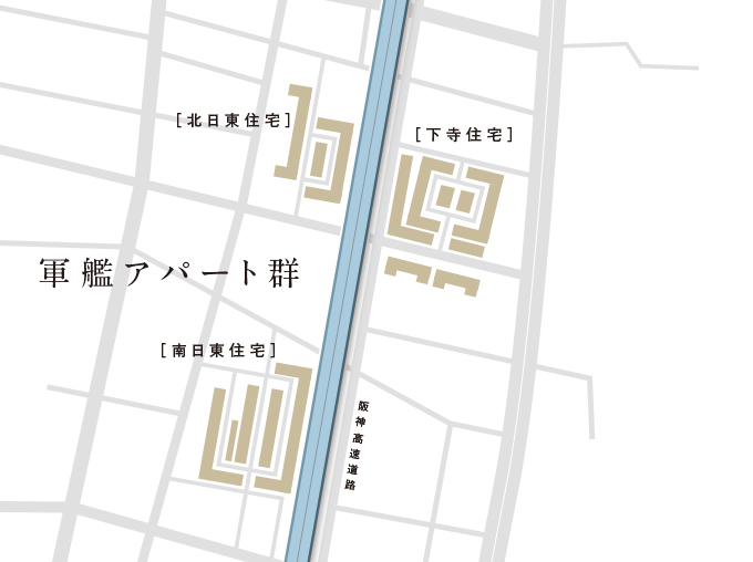 大阪浪速区軍艦アパートの地図2005gapamap.jpg