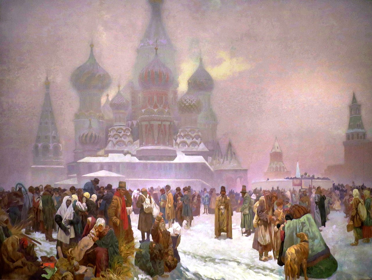 『ロシアの農奴解放の日 — 自由な労働は国家の基盤である』 アルフォンス・ミュシャ